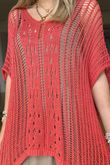 Made in Italy Seville Cotton Summer Knit Top Watermelon 
